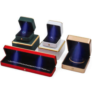LED jewelry organizer box with light for bracelet necklace earrings ring - front view