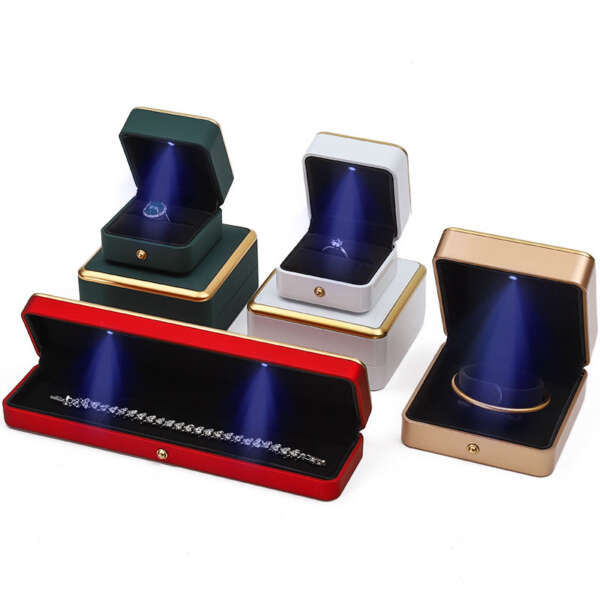 LED jewelry organizer box with light for bracelet necklace earrings ring - front view