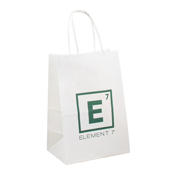 small white food carrier paper bag with handles view 3