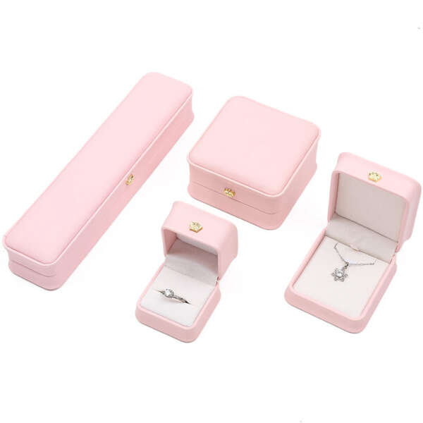 crown leather jewelry box for bracelet pendant necklace ring - custom logo option
