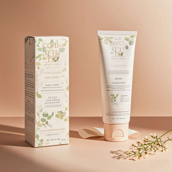 recycled paper skin care set lotion brush packaging box - custom logo option