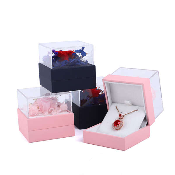 Custom rose flower jewelry box for holiday presentation