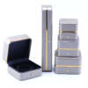 gold high grade leather jewelry gift box for bracelet necklace watch ring view 4