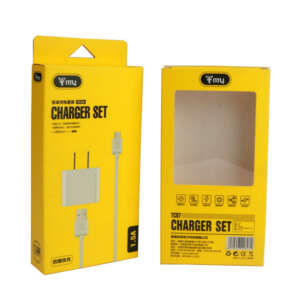 phone accessories data cable charger window paper box - front view