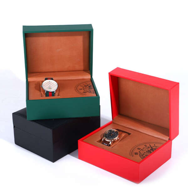 elegant PU leather flip travel watch case for mechanical watch packaging - gift packaging