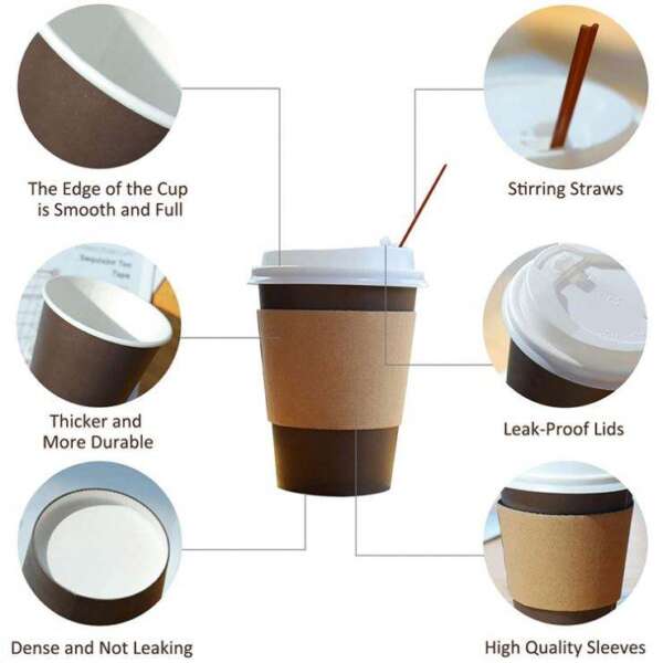 biodegradable PLA coated coffee cup and seed paper bag packaging view 6