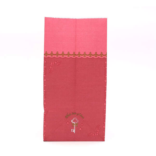 recycled die cut shopping paper bag with custom printed design - print detail view