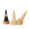 solid wood single conical ring display holder for jewelry props view 1