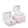 white PU leather necklace and ring jewelry packaging box view 2