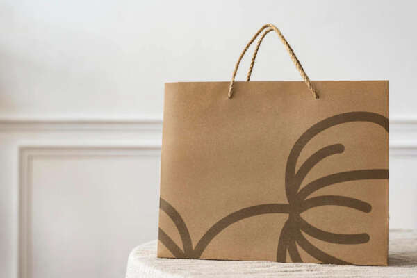 printed logo beverage food delivery paper bag for restaurant view 3