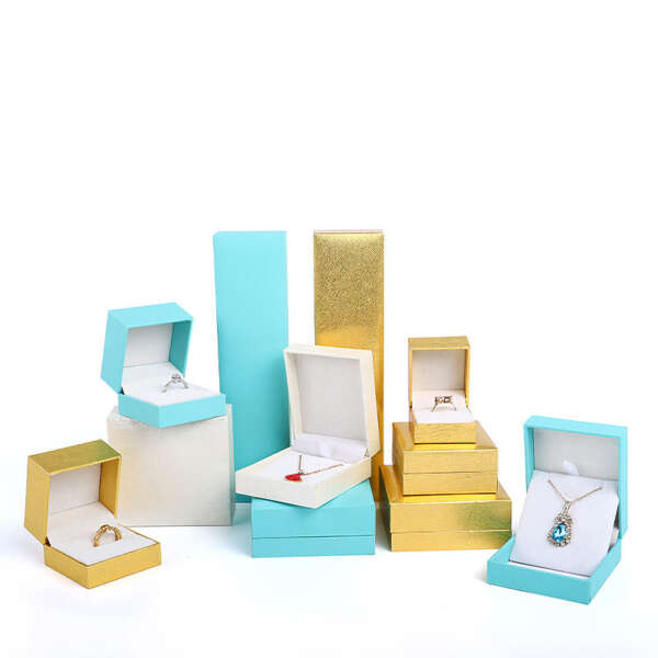 paper jewelry gift box with filled leather insert view 4