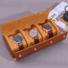 portable leather watch organizer gift box for travel watch packaging - retail display