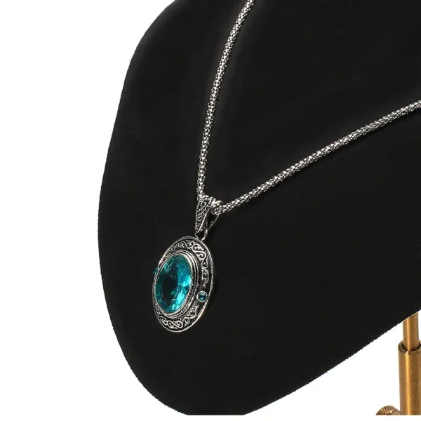 Black metal necklace display stand for retail showcase