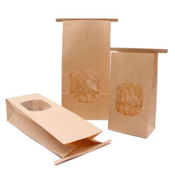 Custom brown kraft biscuit cookie bag for biscuits, cookies, bakery, snacks and food service packaging