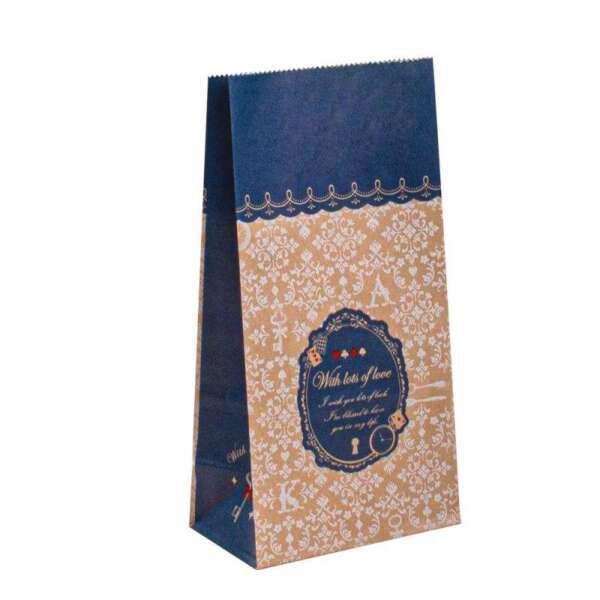 logo printed kraft food coffee sugar supermarket paper bag view 1