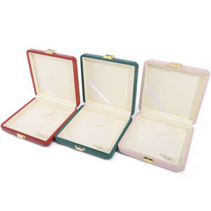 luxury leather jewelry packaging box for ring necklace display set - front view