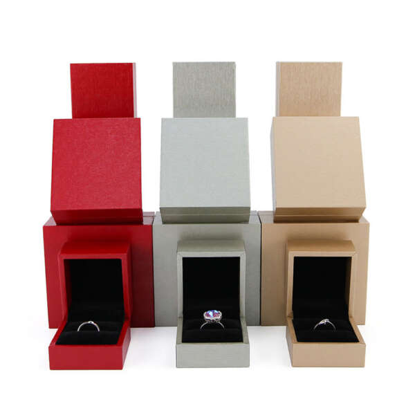 luxury touch cardboard flip cover jewelry box for bracelet ring - detail view