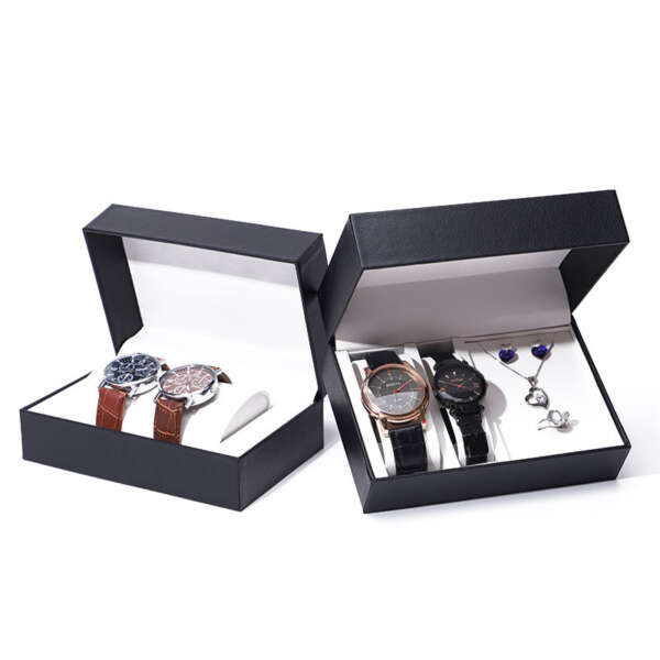 luxury quartz watch travel storage box with custom logo - front view