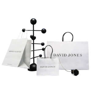 custom printed kraft paper packing bag with handle view 1