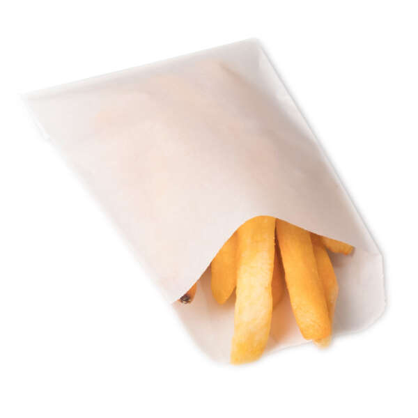 small flat white glassine paper bag for bakery snacks view 1