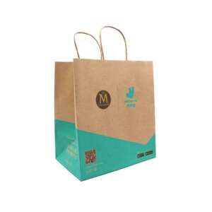 Custom brown kraft carrier food gift bag for food packaging, crafts, industrial gifts and recyclable retail bags