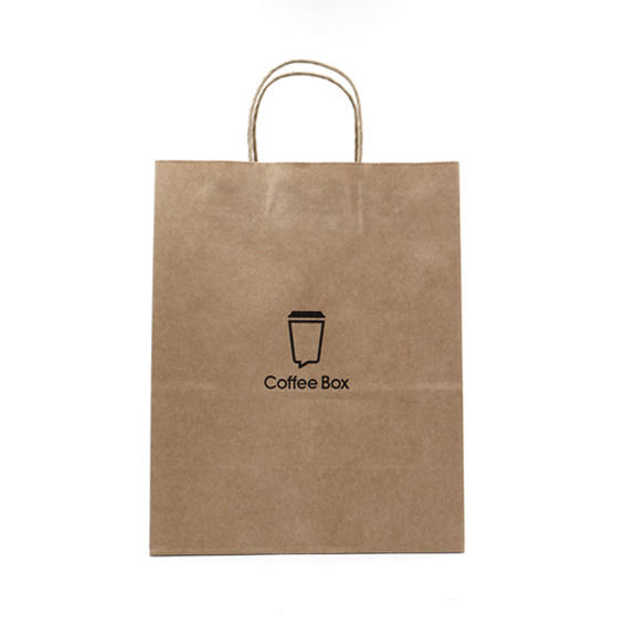custom logo recycled brown kraft fast food takeaway paper bag image 3