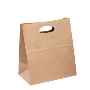 crown pattern printed couche kraft paper bag for retail gifts - front view
