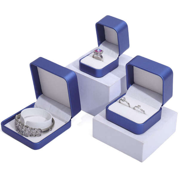 dark PU leather jewelry organizer box for bracelet necklace earring ring - retail display