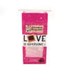 decorative merchandise paper bag with clear window for retail display - side gusset view