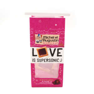decorative merchandise paper bag with clear window for retail display - side gusset view