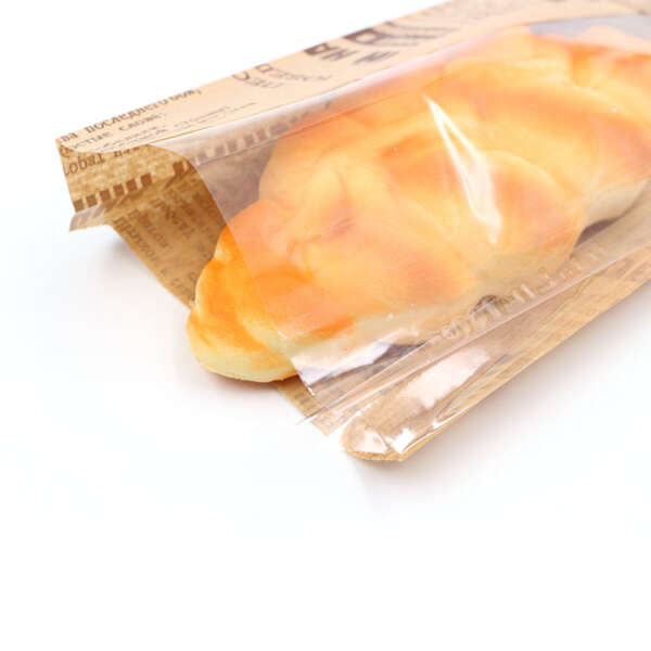kraft bread paper bag with clear window production sample with export carton support