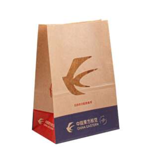 eco square bottom kraft bread paper packaging bag view 1