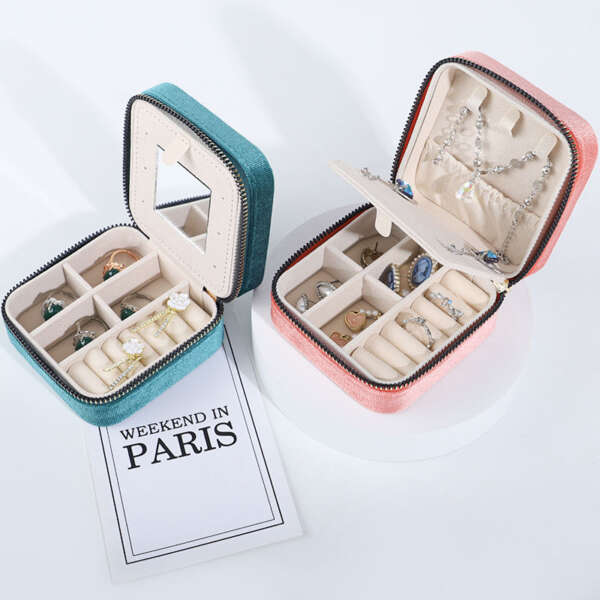 custom logo jewelry storage box for earrings necklace ring - custom logo option