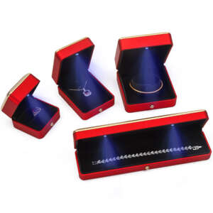 luxury LED jewelry organizer box with light for bracelet necklace earrings ring - detail view