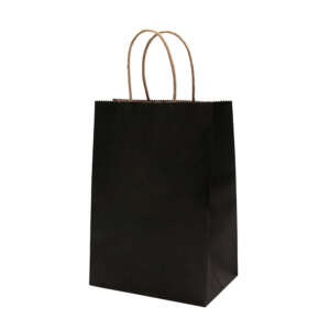 Small black craft paper wedding gift bag image 1