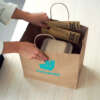 Wholesale brown kraft takeaway food paper bag for custom paper packaging orders