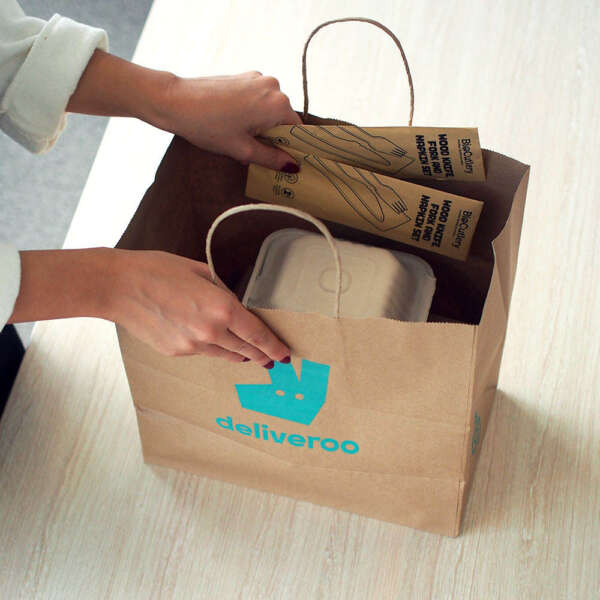 Wholesale brown kraft takeaway food paper bag for custom paper packaging orders