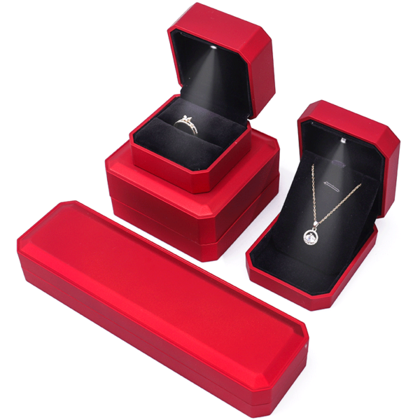 painted LED jewelry display box with light for ring necklace bracelet chain earrings - retail display