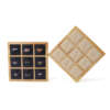 Solid wood 9 position ring display tray with elastic bars