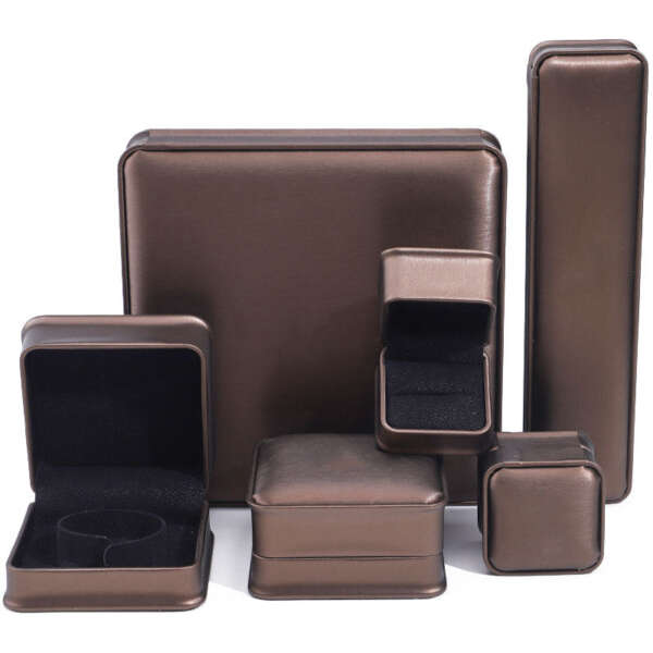 PU leather jewelry gift box for necklace earrings ring - product presentation