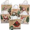 recyclable kraft paper printed Christmas kraft gift bag with logo printing detail