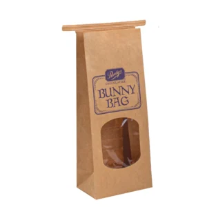 food grade brown kraft potato chips paper bag with window view 1