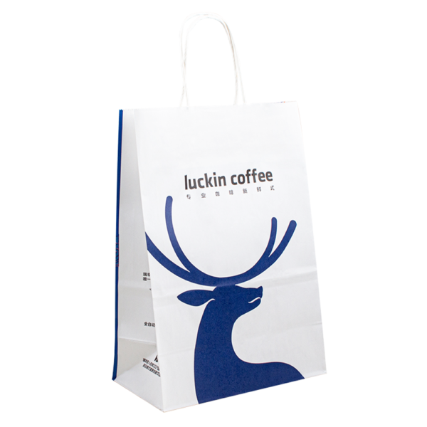 premium brown white kraft rope handle shopping fruit shipping paper bag image 2