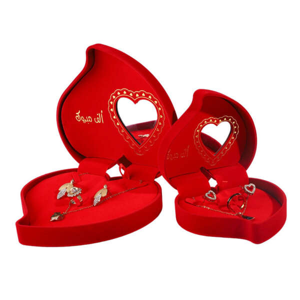 Soft flocking gift box for jewelry set packaging
