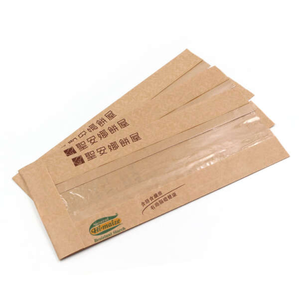 food grade quad seal kraft paper bag for croissant packaging - bulk packaging use