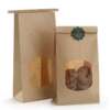 food grade kraft paper bag with clear window and custom logo - print detail view
