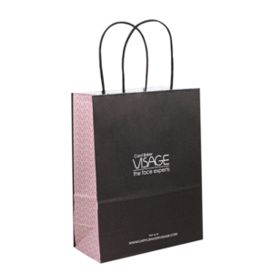 custom color kraft restaurant supermarket shopping paper bag view 1