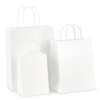 white brown kraft gift shopping paper bag with handles side gusset view