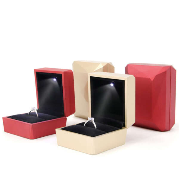 custom logo LED light ring jewelry storage box view 2