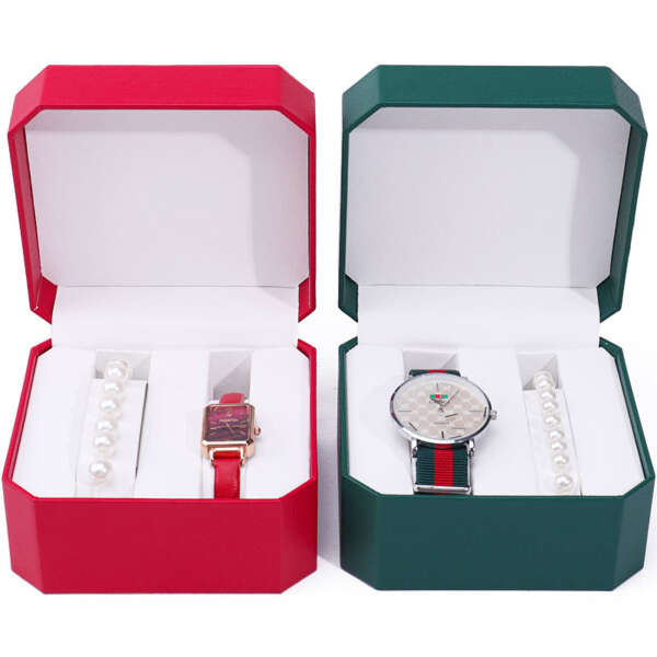 custom logo travel watch gift box with white plastic inside - gift packaging